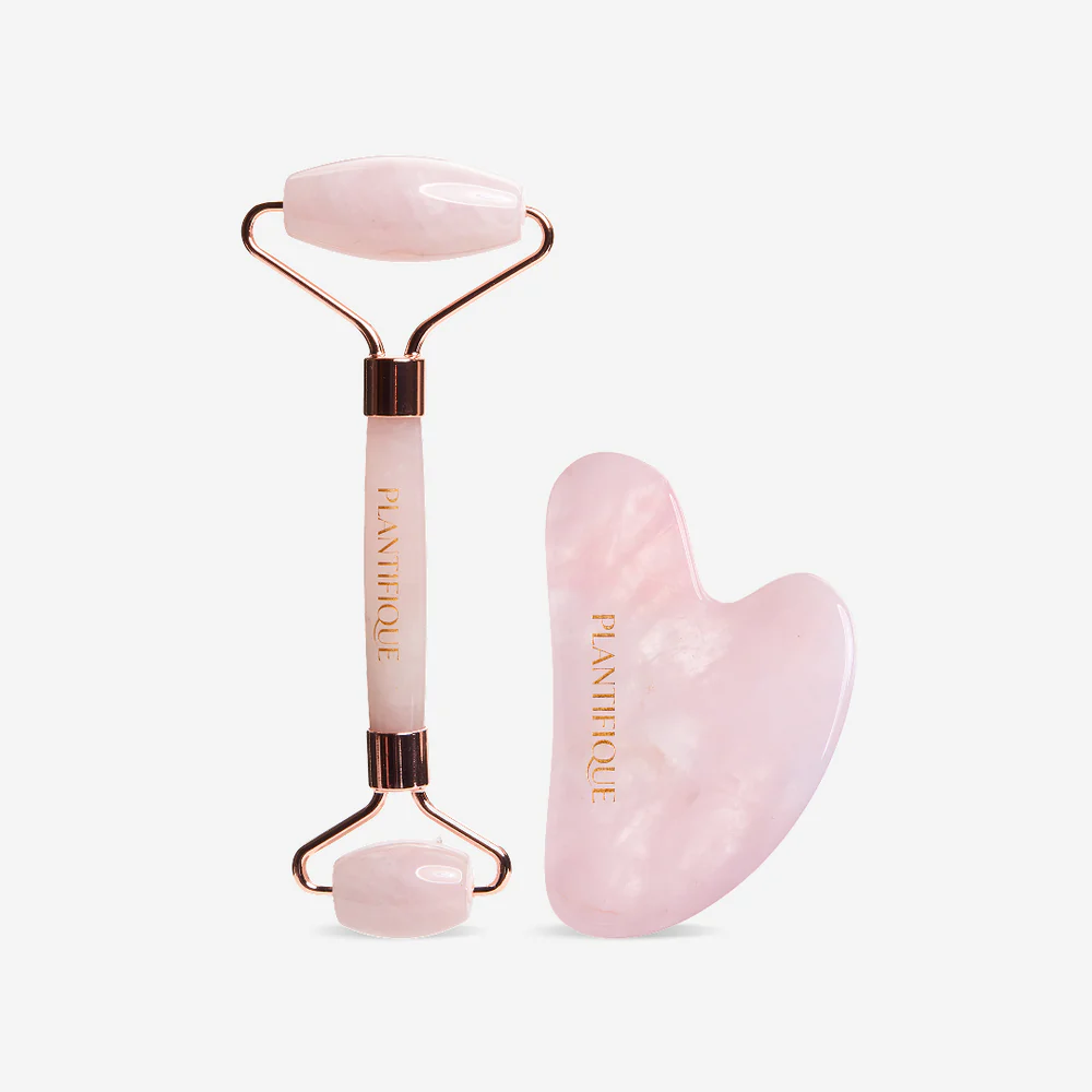 Rose Quartz Roller & Gua Sha Set